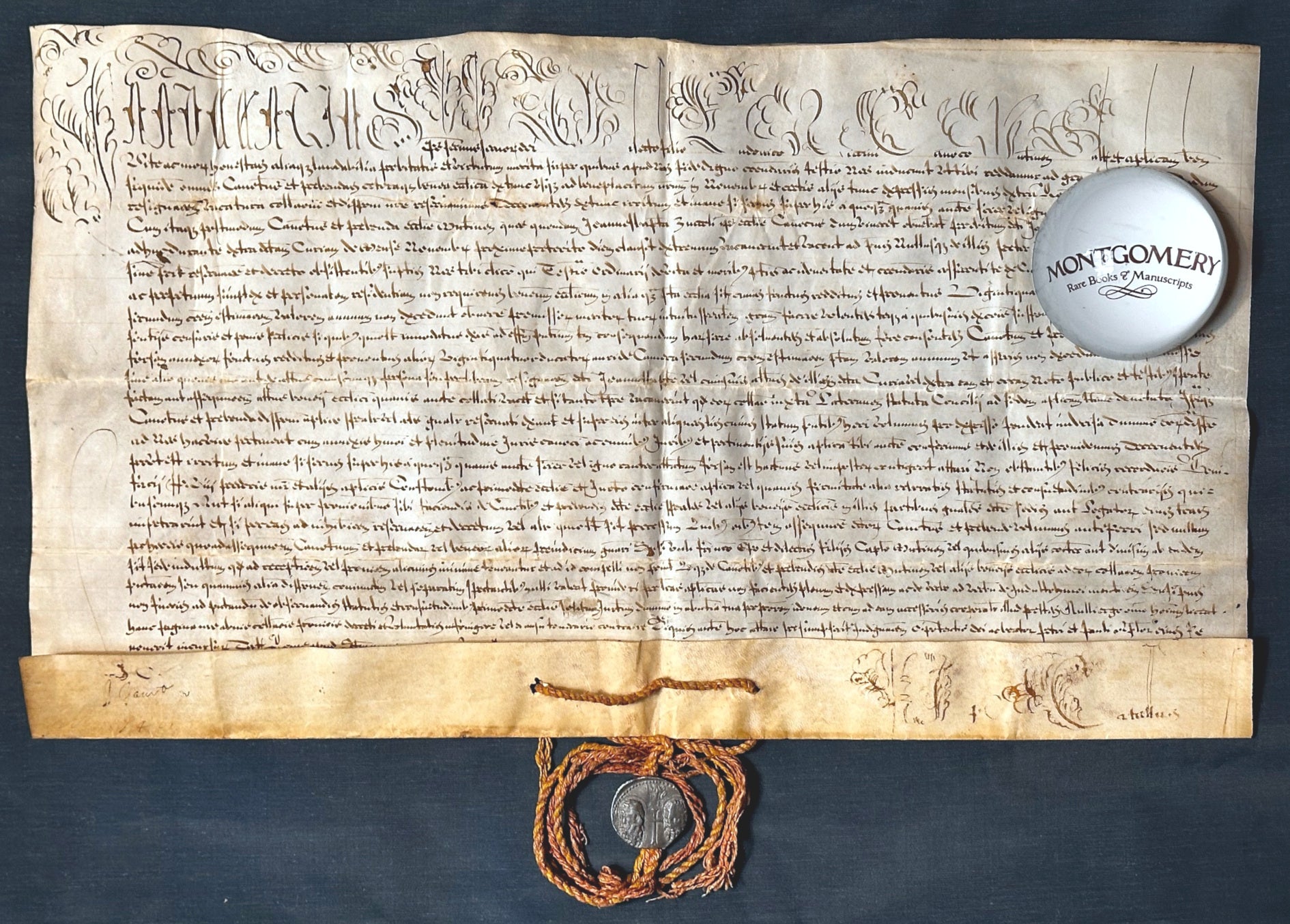 Papal Bull with Lead Seal and Chord; Grant of Ecclesiastical Benefice