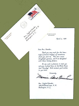 Item #1342 Typed Note Signed on The White House Stationary. Mamie Dowd Eisenhower