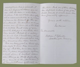 Item #1501 Autographed Letters Signed To William P. Fessenden, Secretary of the Treasury; Removal...