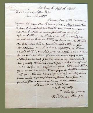 Item #1534 Autograph Letter Signed. Tristam Burges