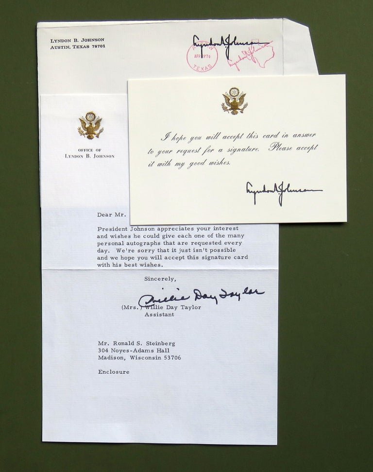 Item #1615 Autopen Note Signed. Lyndon Johnson.