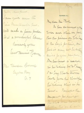 Item #1709 Two (2) Autograph Letters Signed. Edith Kermit Roosevelt, Theodore Roosevelt