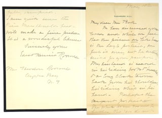 Two (2) Autograph Letters Signed. Edith Kermit Roosevelt, Theodore Roosevelt.