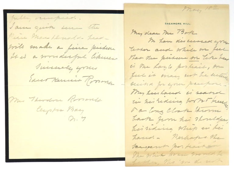 Item #1709 Two (2) Autograph Letters Signed. Edith Kermit Roosevelt, Theodore Roosevelt.