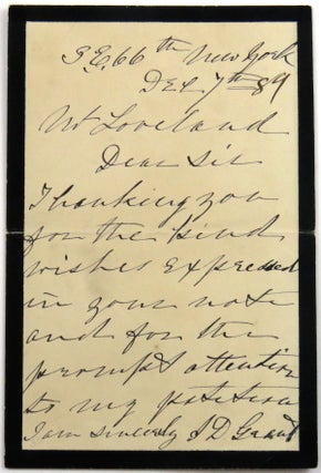Autograph Letter Signed. Julia D. Grant.