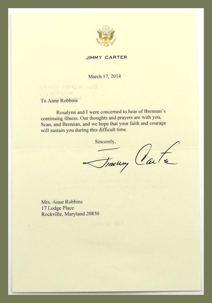 Item #214 TLS plus associated ephemera. Jimmy Carter.