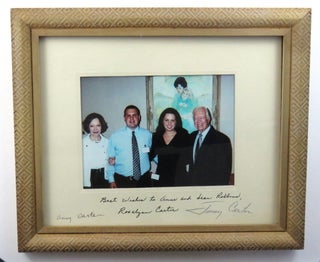 Item #216 Color Photograph Signed. Jimmy Carter, Rosalynn and Amy