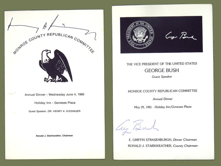 Item #2310 Signed Progams From The Monroe County Republican Annual Dinner. George Bush, Henry Kissinger.