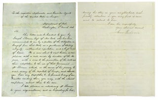 Item #2422 Manuscript Letter of Introduction; Signed As U. S. Secretary of State. James Buchanan