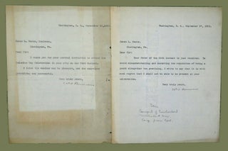 Two Typed Letters Signed. W. S. Rosencrans, William Strake.