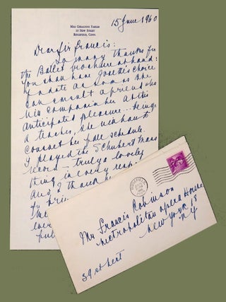 Item #2678 Autograph Letter Initialed. Geraldine Farrar