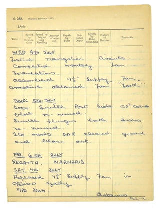 Signed Page From Ship Maintenance Log; HMS Magpie