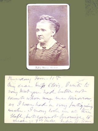 Item #2697 Autograph Note Signed (ANS). Julia Ward Howe