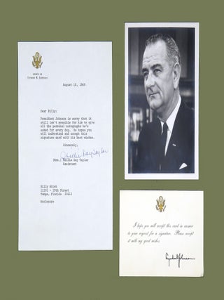 Item #2886 Signature Card and Transmittal Letter. Lyndon Bains Johnson