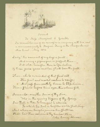 Autograph Poem Signed. John Quincy Adams.