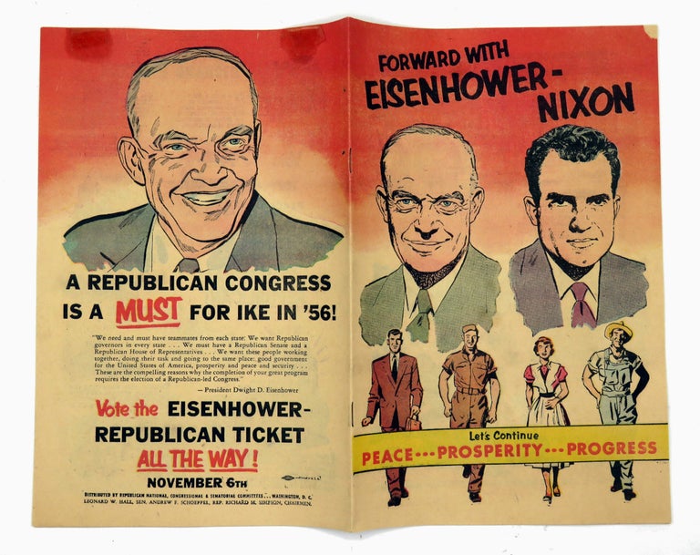 Item #3091 Forward with Eisenhower-Nixon; Let's Continue Peace...Prosperity...Progress. Dwight Eisenhower.