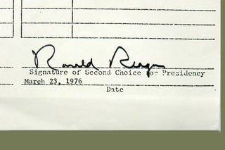 Printed Document Signed; Consent to Use of His Name in 1976 Ohio Republican Convention