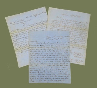 Item #3112 Three [3] Manuscript Letters From Surveyors in the Iowa / Wisconsin Territory. Wm....