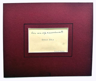 Item #3286 Autograph Note Calling Card. Emile Zola