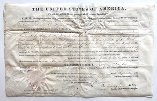 Item #3291 Land Grant for James Harland; Secretarially Signed by first Secretary of the Interior....