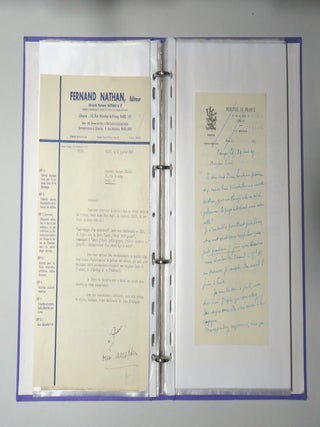 Archive of 130 Letters Written to George Duhamel by Post War Literary Leaders; ALS, TLS, ANS