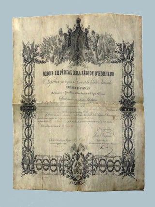 Item #3441 Ordre Imperial De La Legion D'Honneur; Patent of Knighthood Awarded to Pierre Joseph...