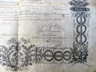 Ordre Imperial De La Legion D'Honneur; Patent of Knighthood Awarded to Pierre Joseph Cardolle
