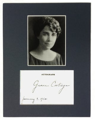 Item #581 Autographed Card. Grace Coolidge